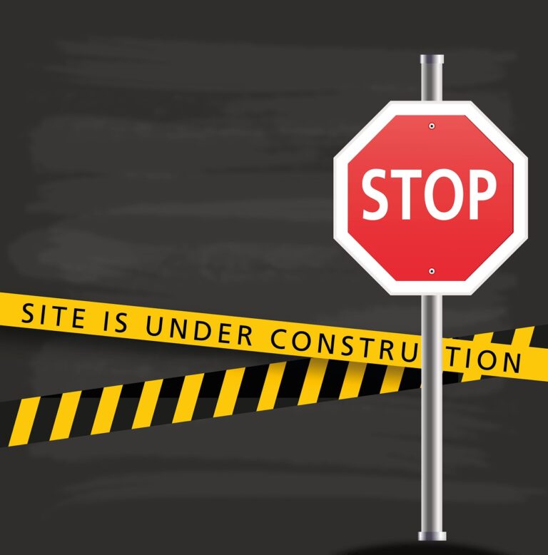 under construction, stop, construction site, sign, website, billboard, information sign, closed, not reachable, not available, warning stripes, under construction, under construction, under construction, under construction, under construction
